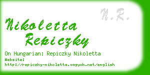 nikoletta repiczky business card